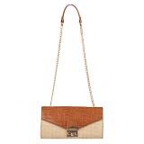 Crossbody clutch με συνδυασμό υλικών