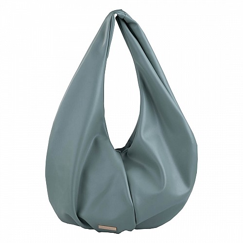 Μοντέρνα soft leather τσάντα ώμου σε mint απόχρωση