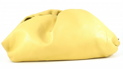 Μεγάλη τσάντα pouch Bologna σε παλ κίτρινο