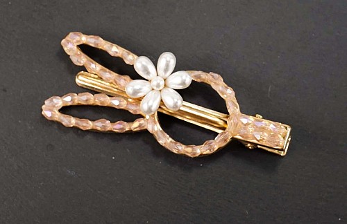 Hairclip bunny ears με πέρλες