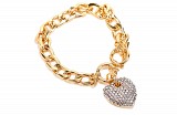 Bracelet με καρδιά ζιργκόν