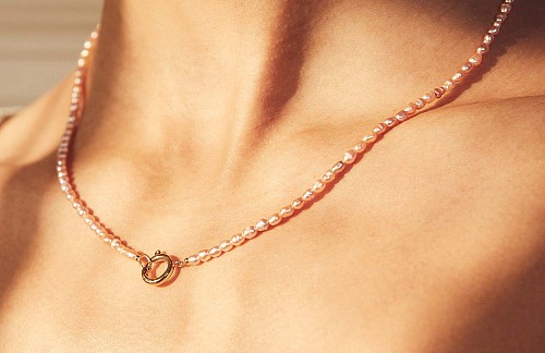 Collier Pearl Neckless Pink Gold by Edblad