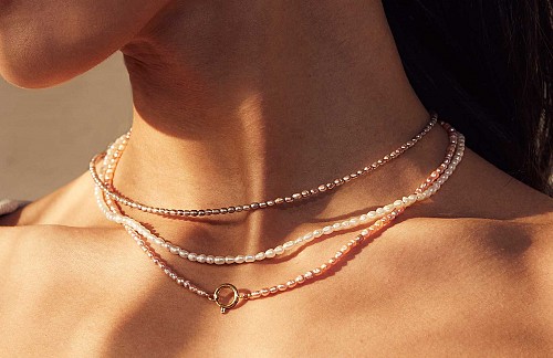 Collier Pearl Neckless Grey Steel by Edblad