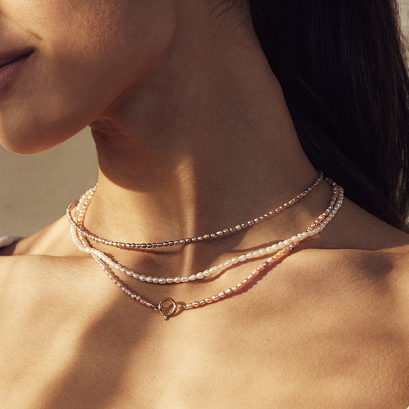 Collier Pearl Neckless Pink Gold by Edblad