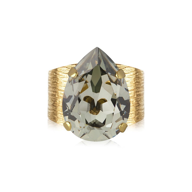 Classic Drop Ring Black Diamond by Caroline Svedbom