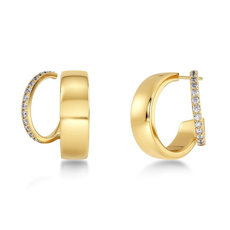 Plie Hoops Double Gold by Edblad