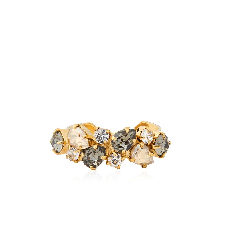 Gabriella Ring Black Golden Combo by Caroline Svedbom